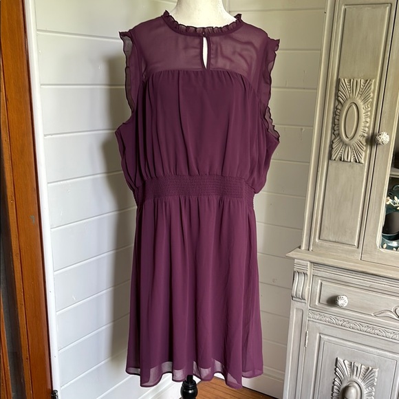 🆕 Reitman’s Elegant Women's Dress in plum color, Size 2X - Picture 9 of 13